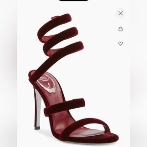 Rene Caovilla Cleo Velvet Wrap Stiletto Sandals